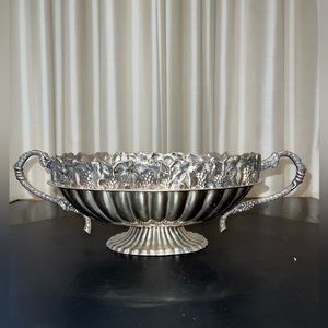 Silver plated, footed serving bowl.